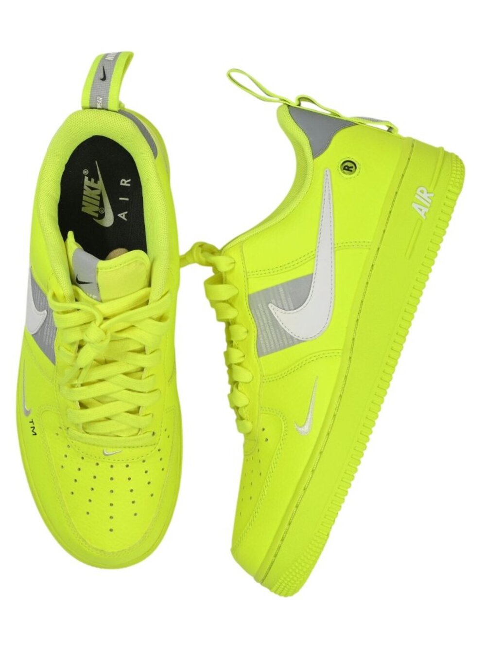 Nike Air Force 1 Utility Volt 2 Sneakers AJ7747-700 in Volt White Black